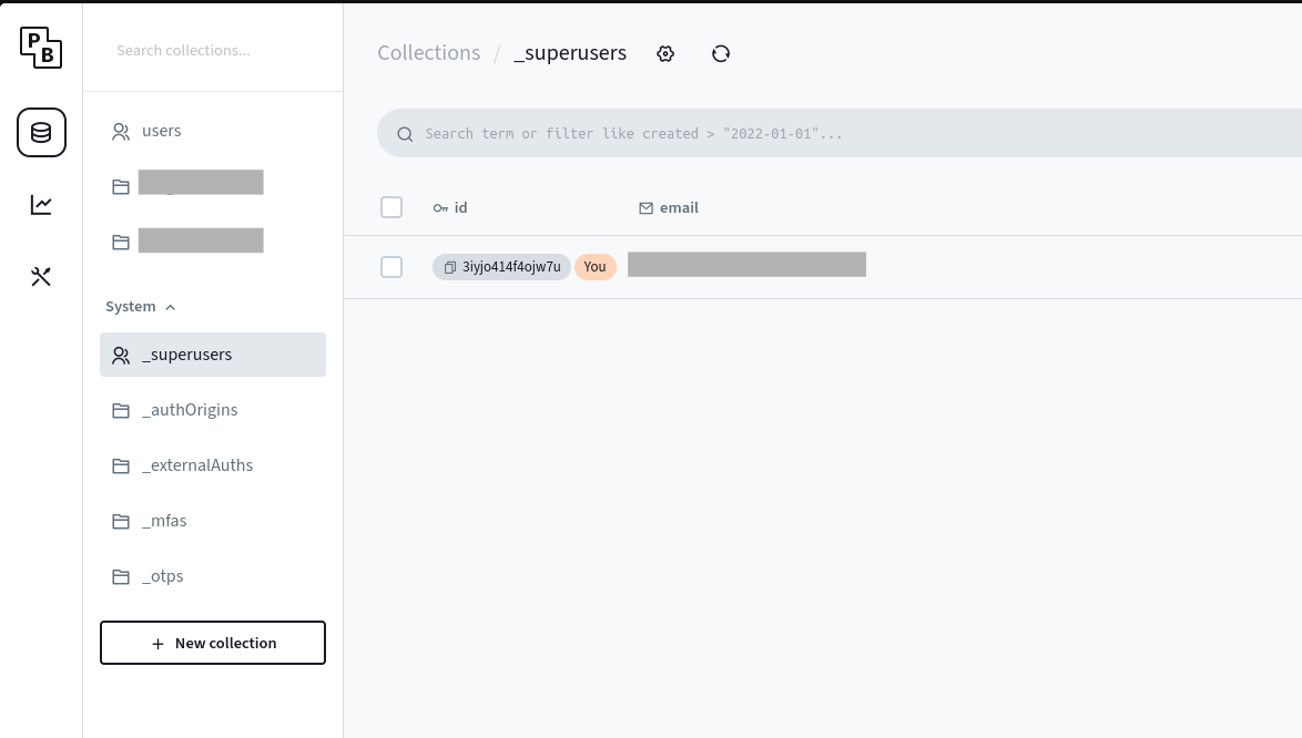 a table showing the _superusers table